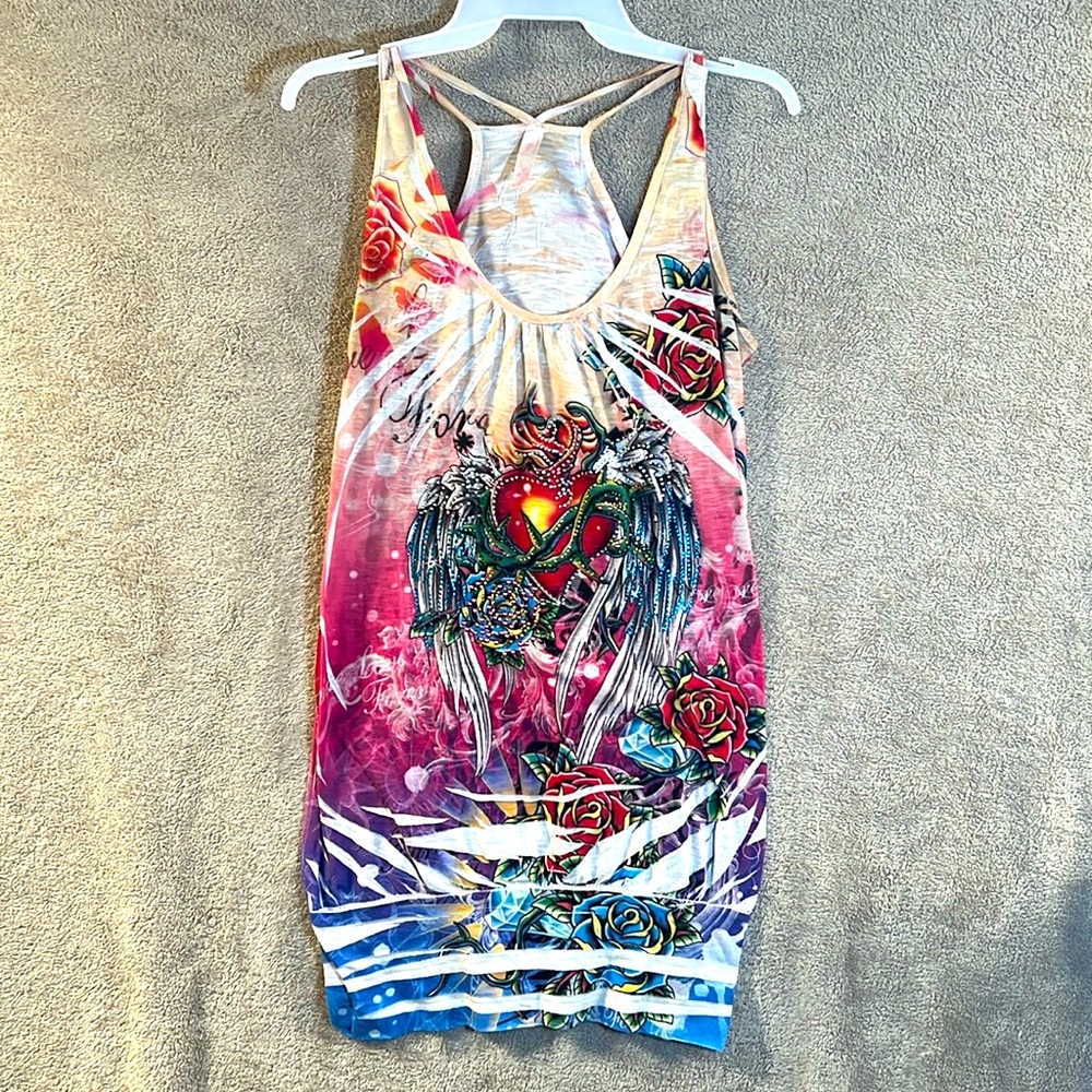 SM/MD Multi colored dress with angel wings